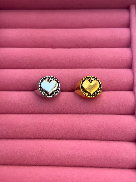 Anello cuore in acciaio inossidabile regolabile