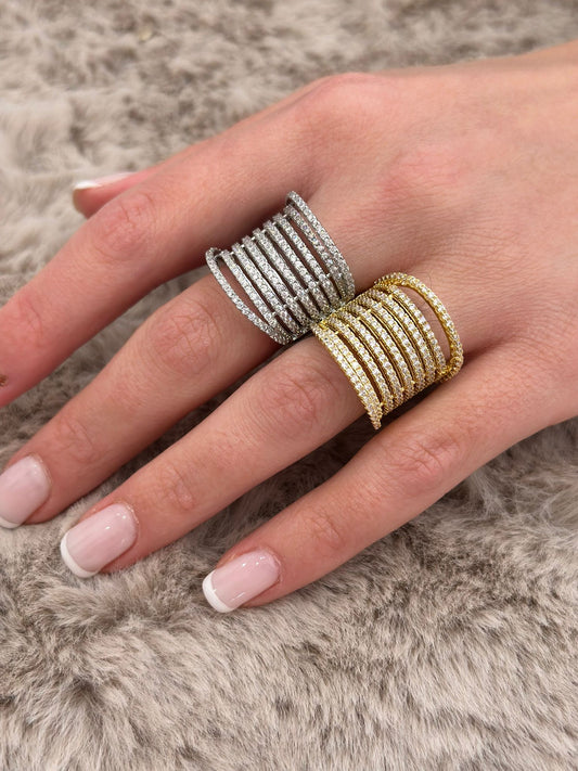 Brilla in silver e in gold con strass