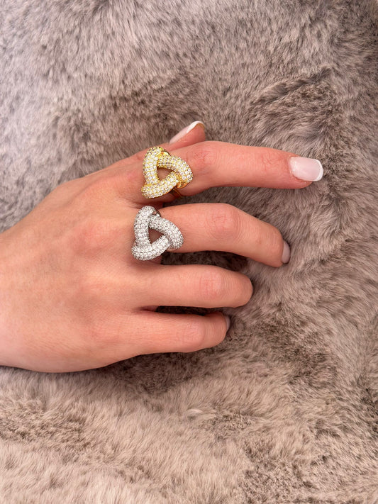 Anello Ambra con brillantini