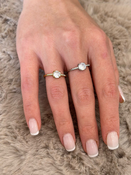 Anello diamond con Pietra e brillantini